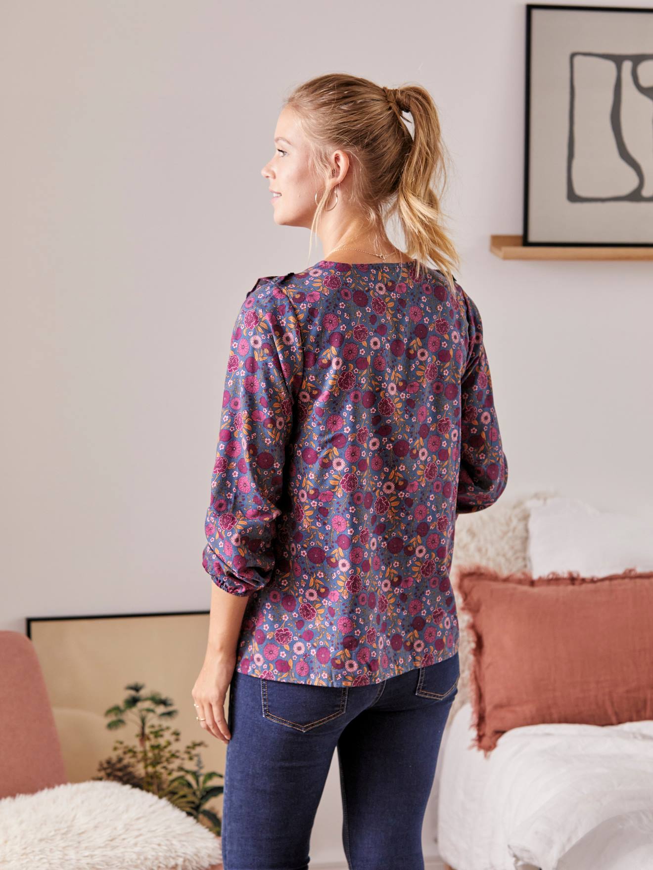 Vertbaudet Bluse für Schwangerschaft & Stillzeit - marine