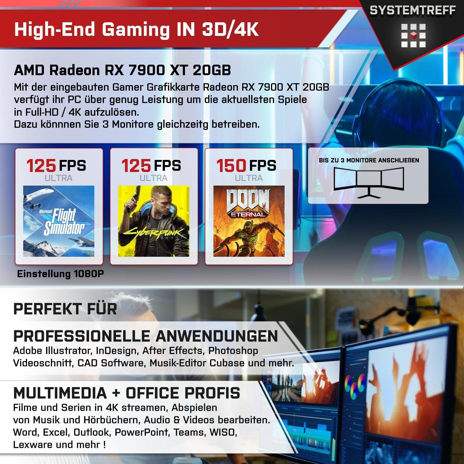 SYSTEMTREFF Gaming-PC-Komplettsystem (27