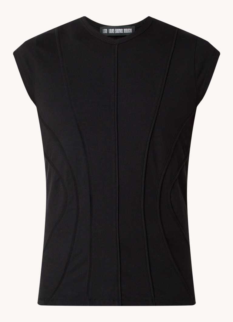 Louis Gabriel Nouchi T-shirt in lyocell blend with decorative stitching