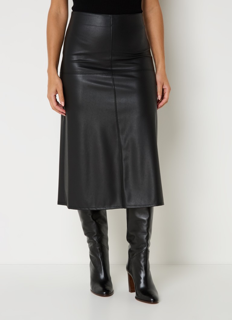 Fustă midi din piele ecologică MaxMara Scilli