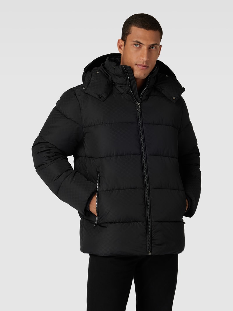Steppjacke mit Kapuze Modell 'Vastos' in schwarz