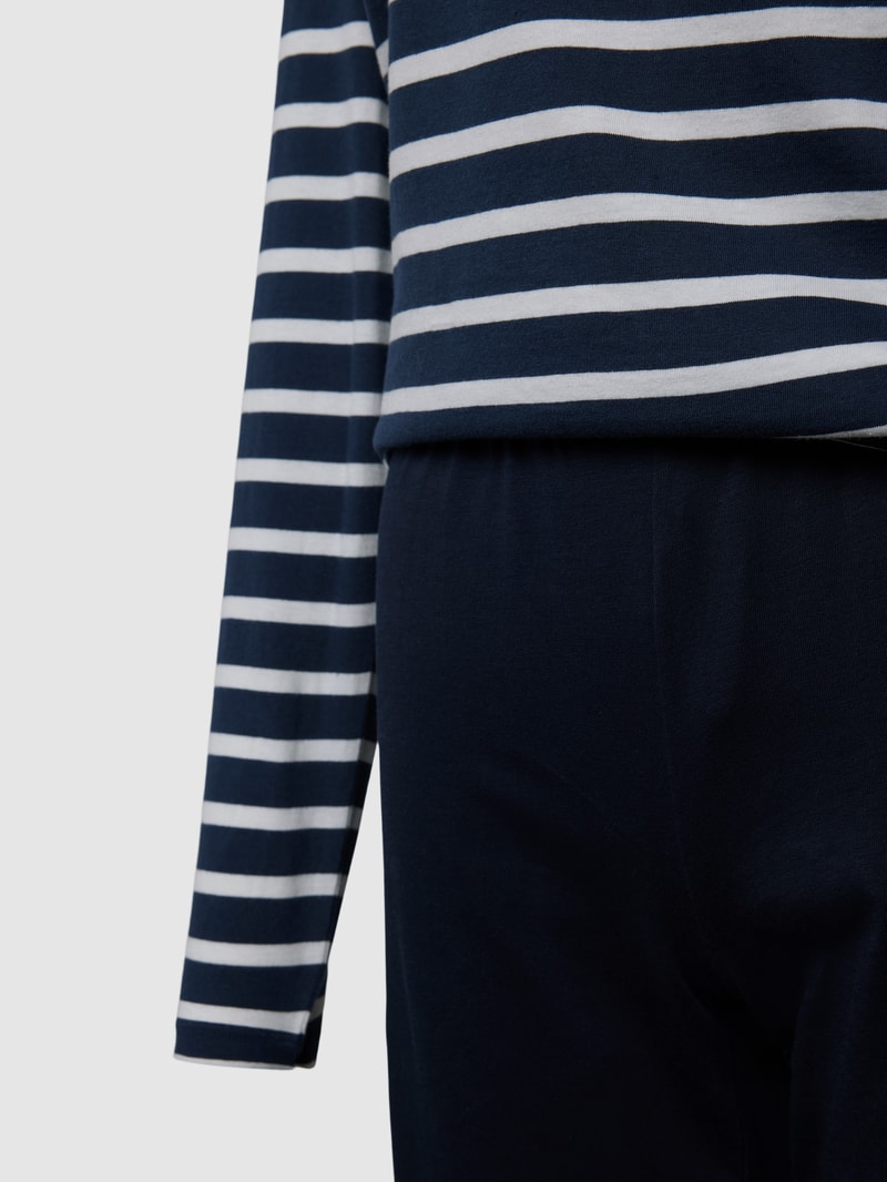 Pyjama mit V-Ausschnitt in marineblau