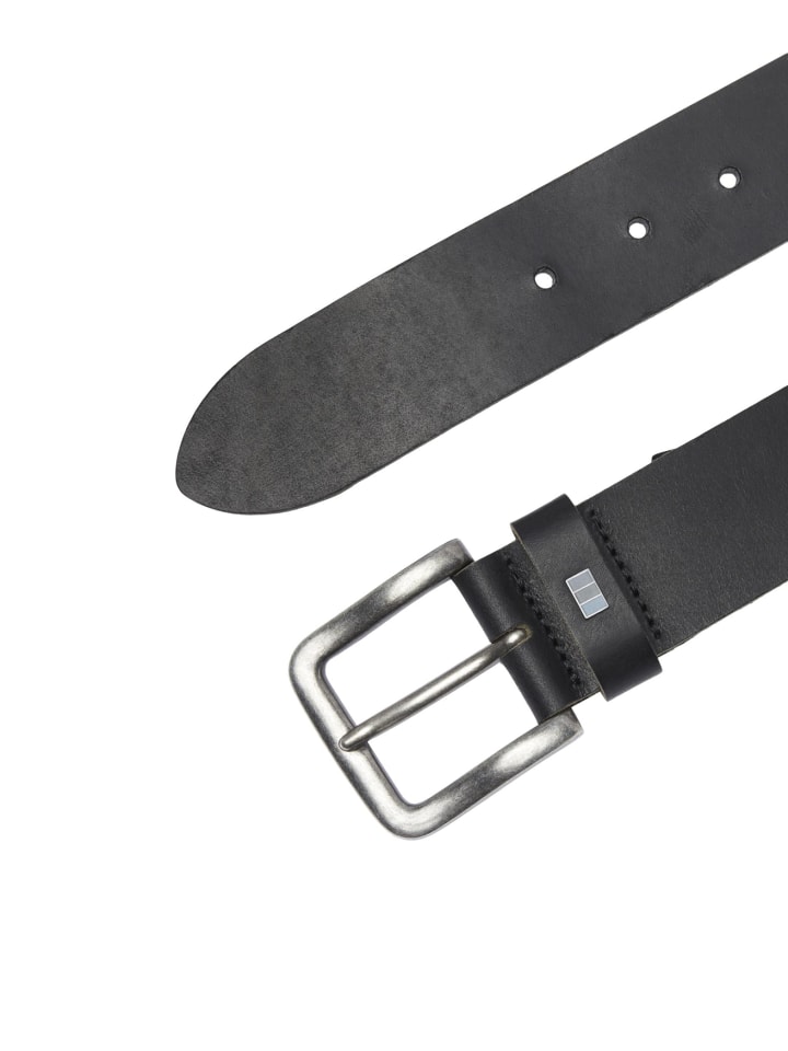 Jack & Jones Legerer Echtleder Gürtel Klassischer Leather Belt in Schwarz günstig kaufen
