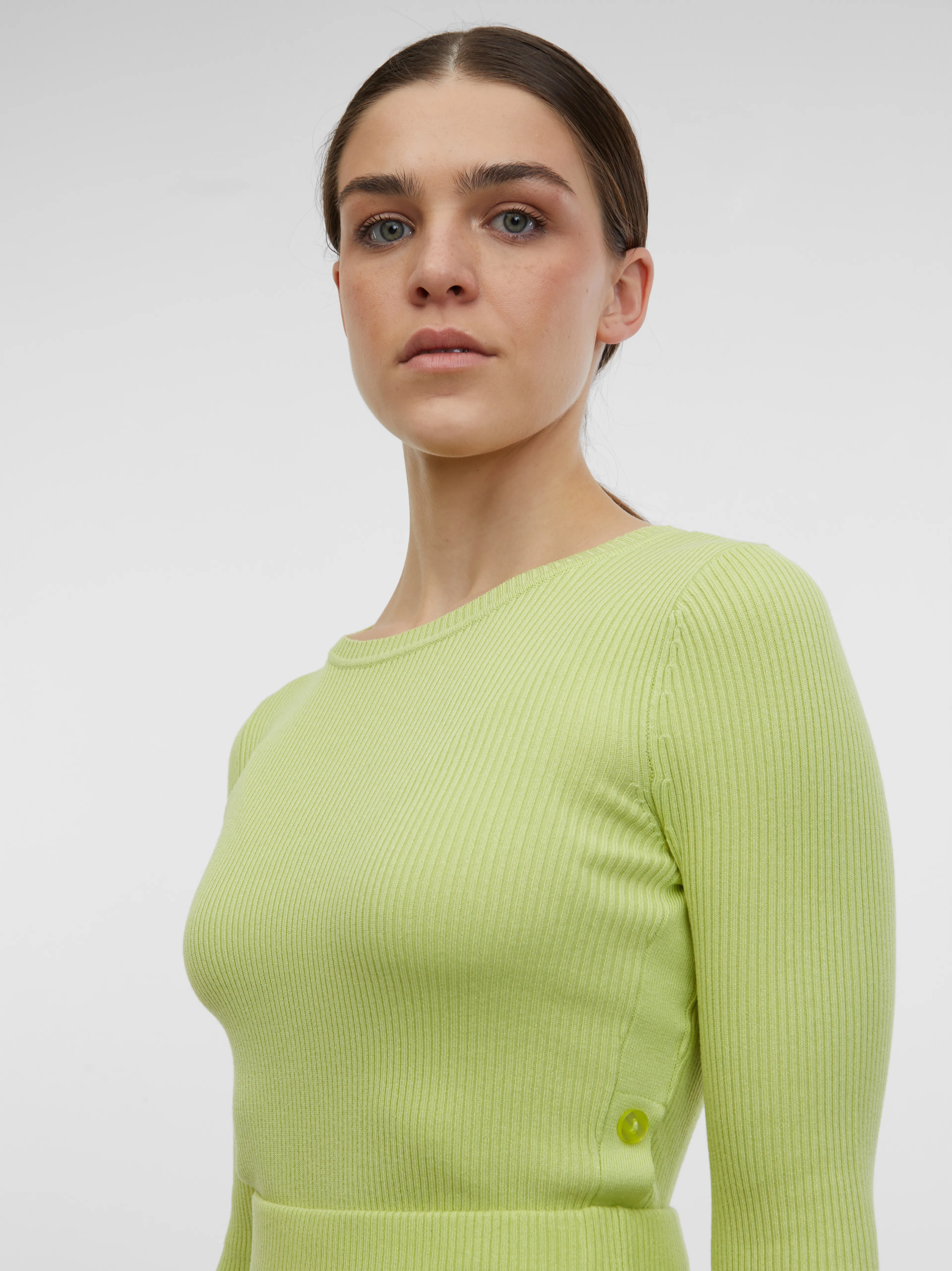 Hellgrüner Damen-Rippenpullover ORSAY