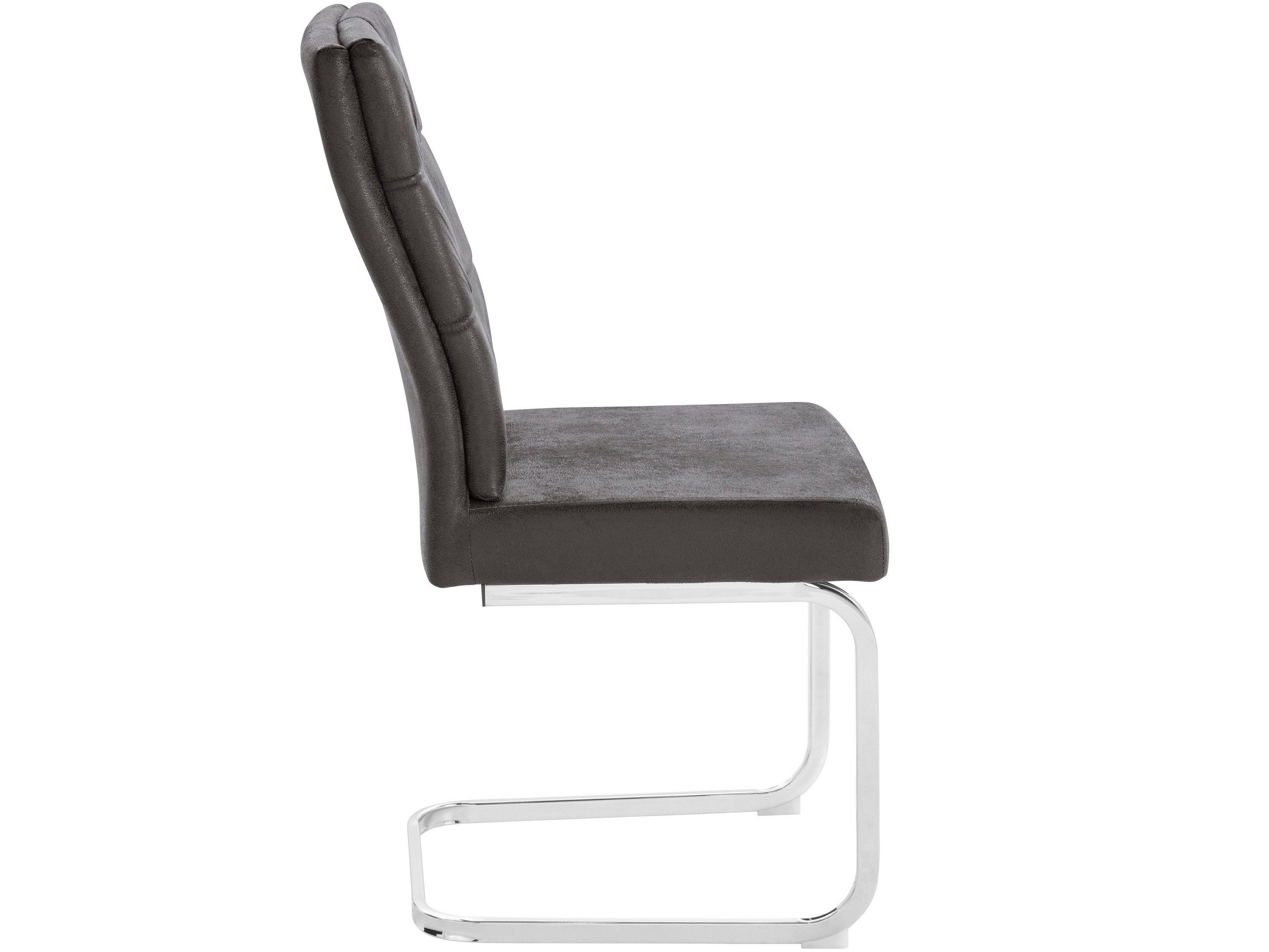 loft24 Freischwinger Lagona (2er-Set), Chromgestell aus Metall, Esszimmerstuhl Polsterstuhl