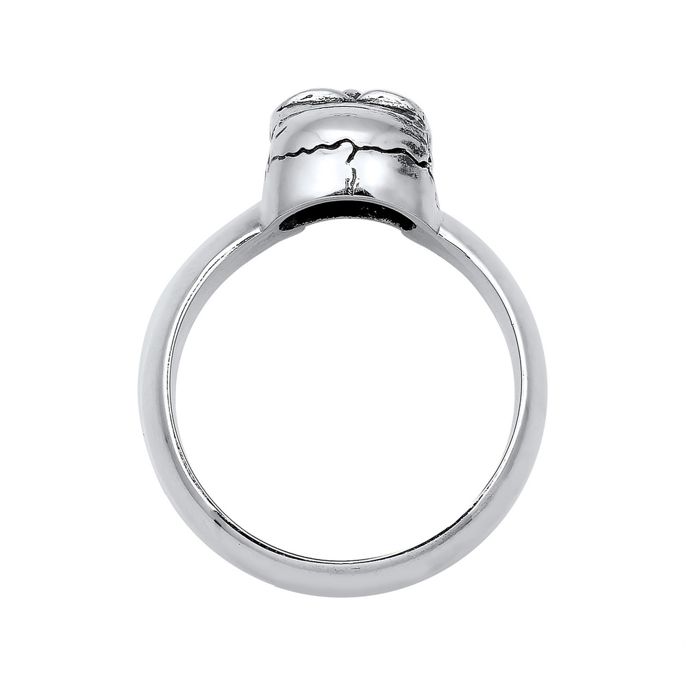 KUZZOI KUZZOI Bague Hommes Sceau Tête de mort oxydée en argent sterling 925 Bague