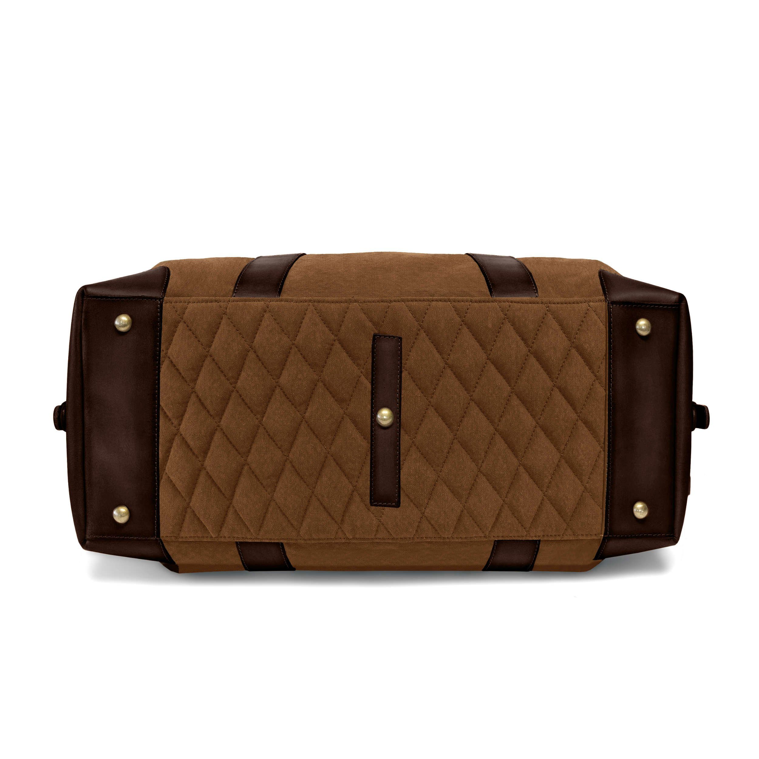 DRAKENSBERG Reisetasche Weekender David (L) Umbra-Braun, Herren, Damen, im Vintage-Design, Canvas und Büffelleder, handgemacht