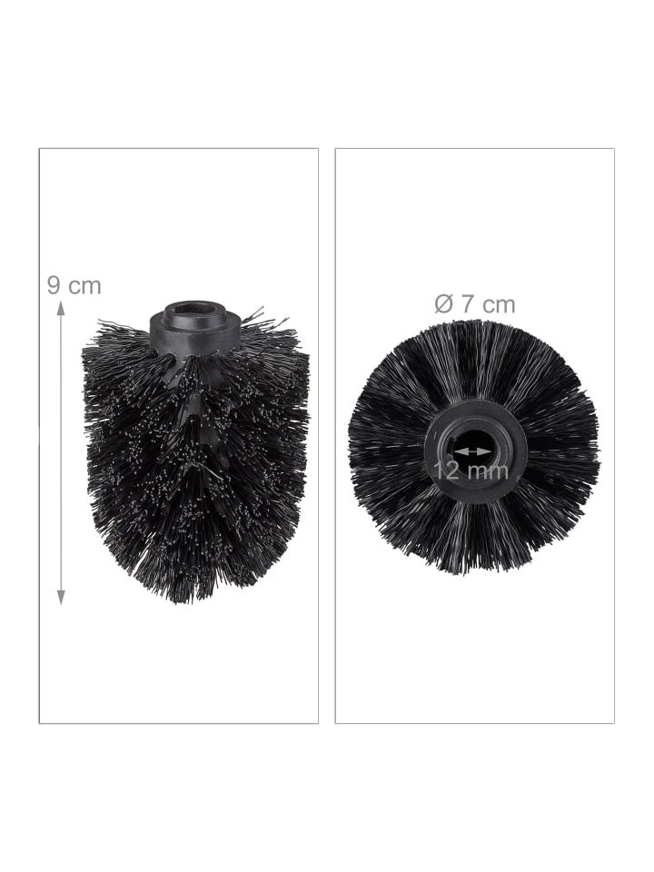 relaxdays 5x Bürstenkopf in Schwarz Gewinde Ø 12mm günstig kaufen onesize