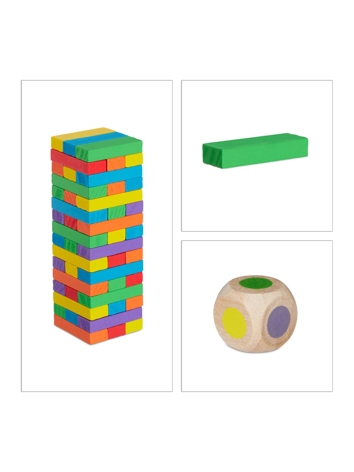 relaxdays Wackelturm in Bunt günstig kaufen onesize