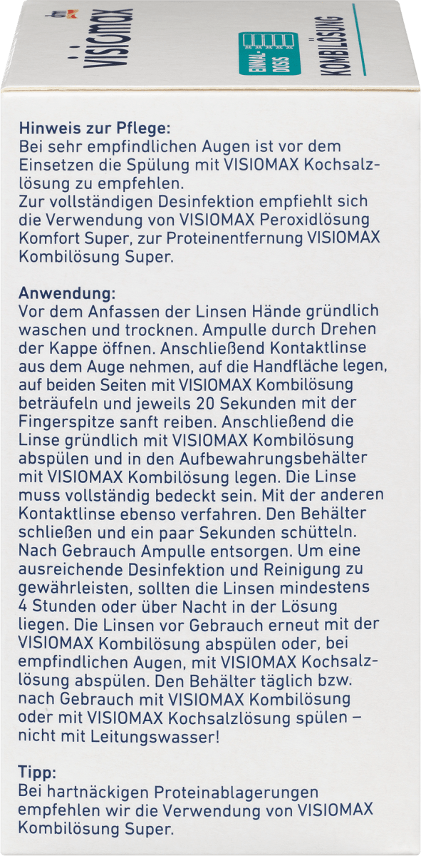 Kombilösung Einmaldosis für weiche Kontaktlinsen, mit Kontaktlinsenbehälter, 15 x 10 ml, 150 ml