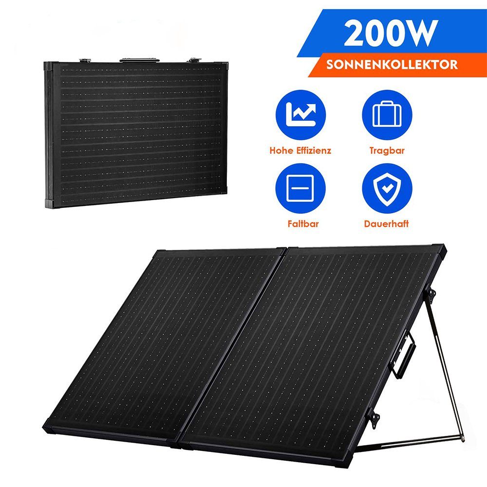 PFCTART Solaranlage 200W faltbares Photovoltaik-Panel mit verstellbarer Halterung