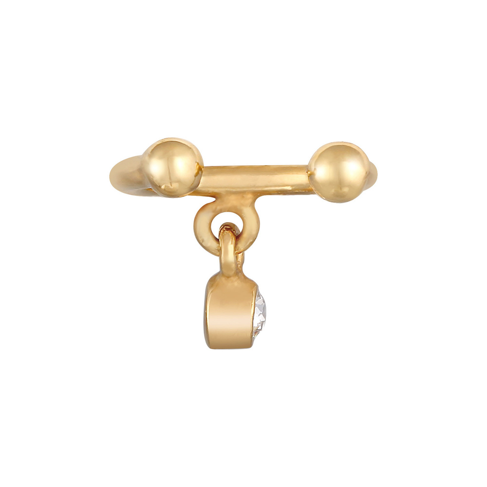 Elli Elli Boucles d'Oreilles Earcuff pour Femmes Boule Élégante avec Cristal en argent Boucles d'oreilles