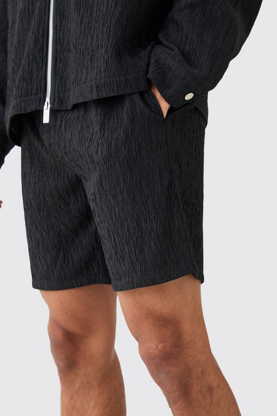 Strukturierte smarte Satin-Shorts