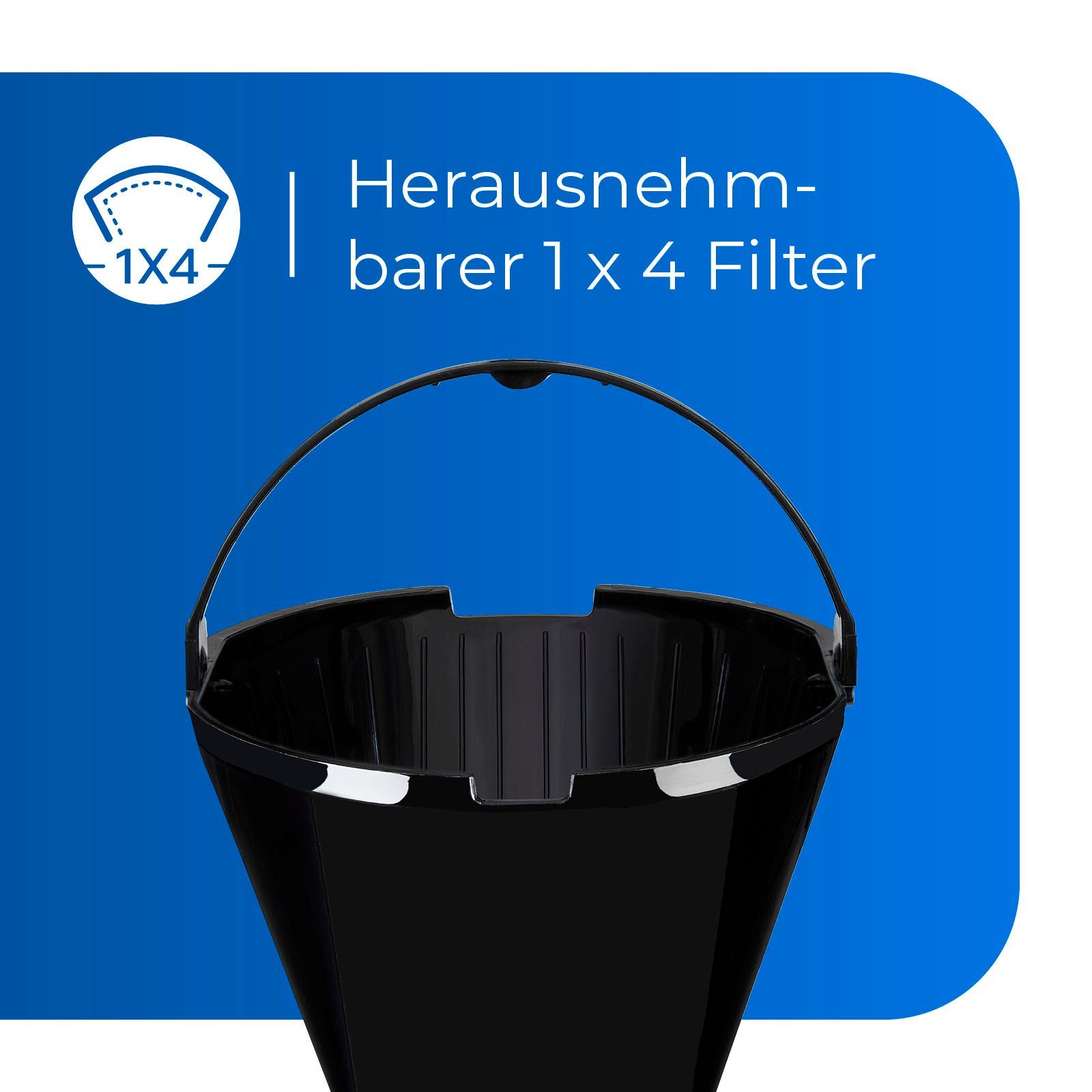 exquisit Filterkaffeemaschine KA 3102 swi, 1,25l Kaffeekanne, Papierfilter 1x4