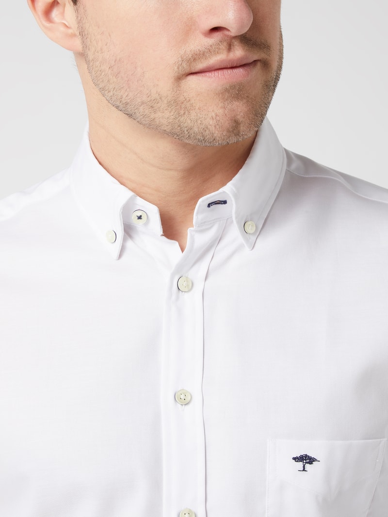 Regular Fit Freizeithemd mit Streifenmuster Modell 'All Season' in weiß