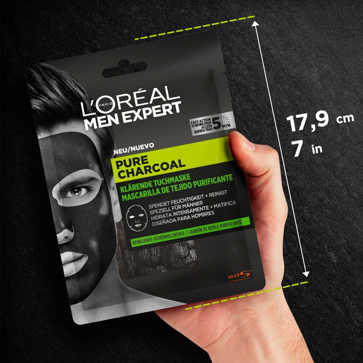 L'ORÉAL PARIS MEN EXPERT Gesichtsmasken-Set Pure Charcoal und Hydra Energy Set, 4-tlg.