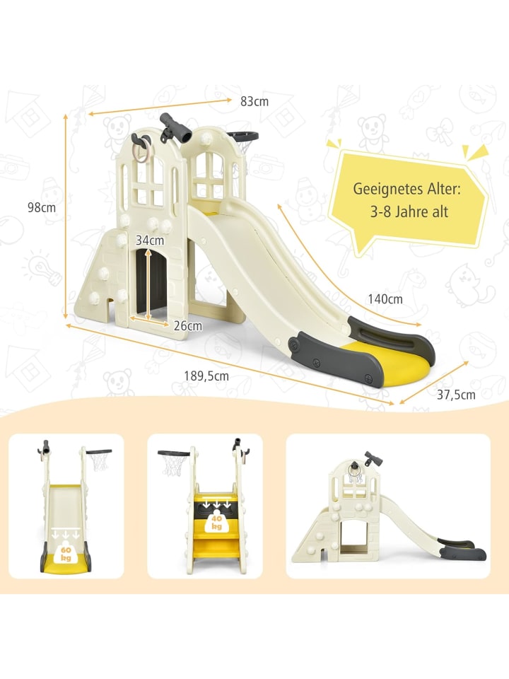 COSTWAY 6 in 1 Spielplatz in Gelb günstig kaufen onesize