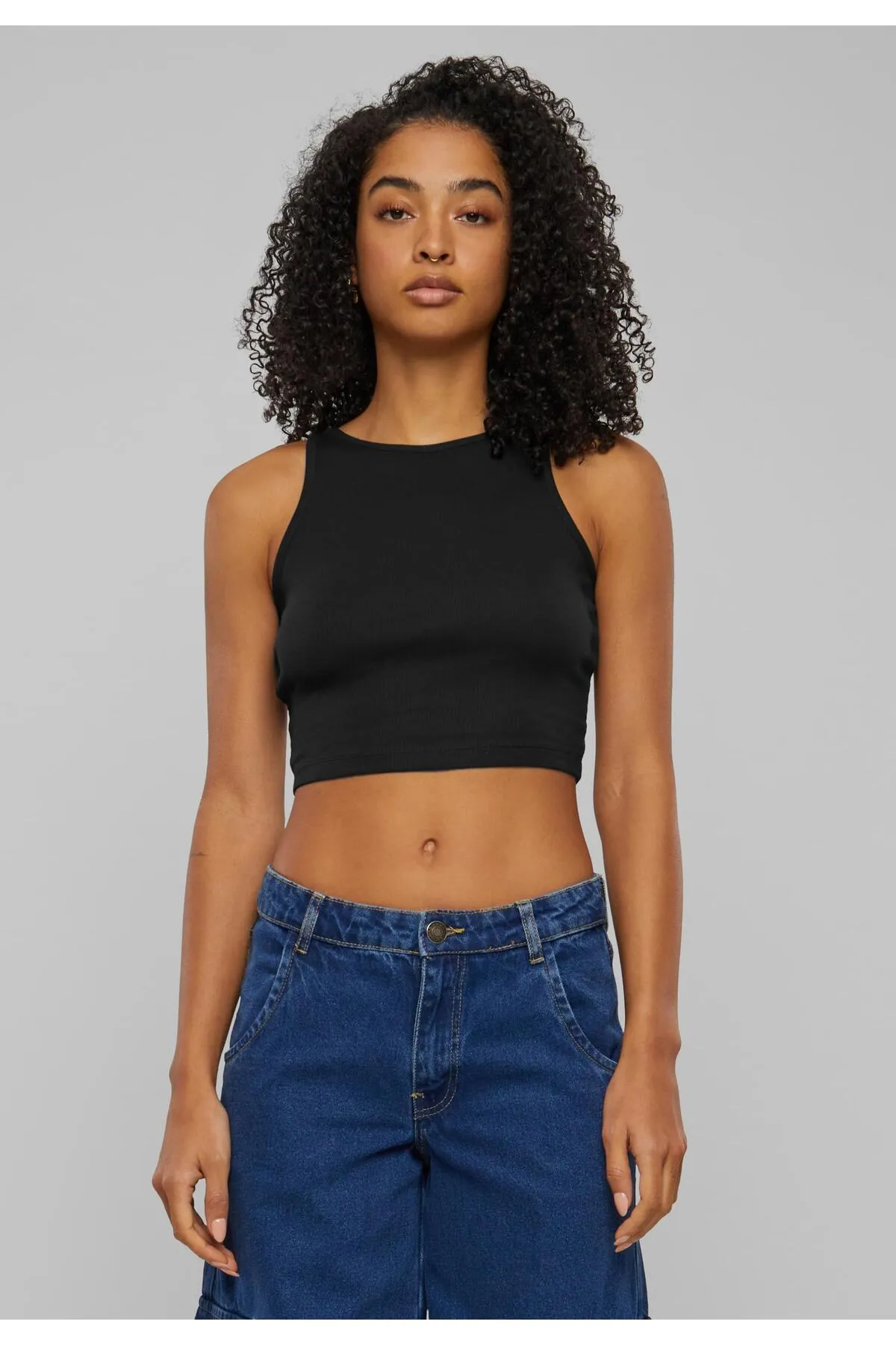 Urban Classics  Damen Ladies Organic Cotton Cropped Rib Top