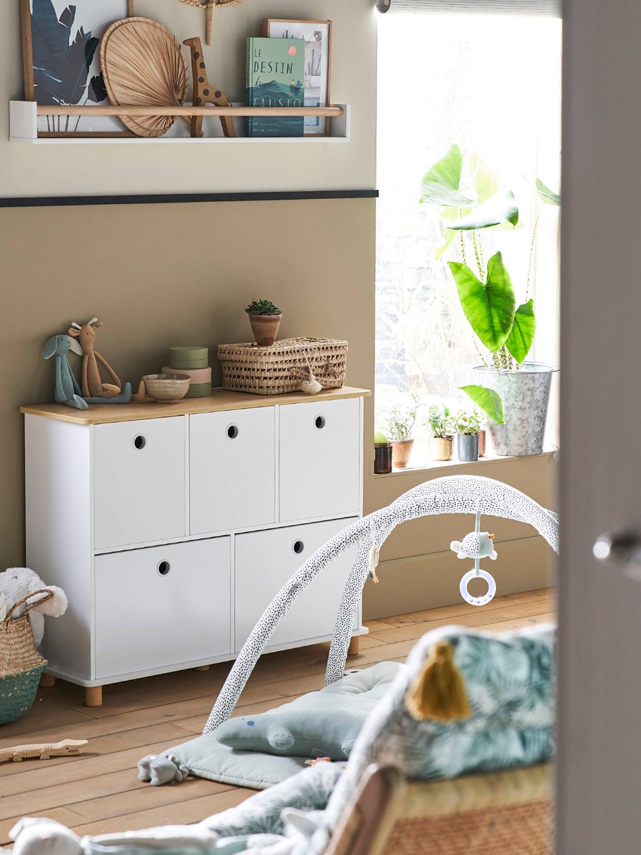 Vertbaudet Kinderzimmer Sideboard PTILOU, 5 Schubladen - weiß/natur