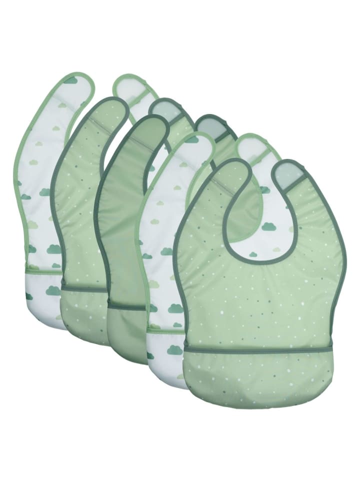 MiaMia Lätzchen 5er Pack mit Klettverschluss - Grün in gruen günstig kaufen onesize