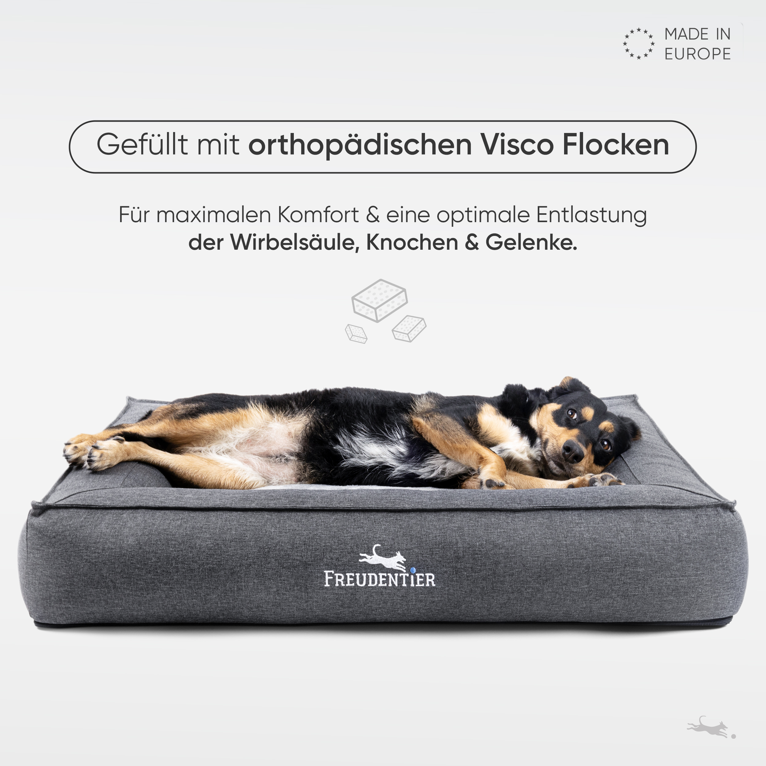 Freudentier Hundebetten Freudentier orthopädisches Box Hundebett Siebenschläfer L