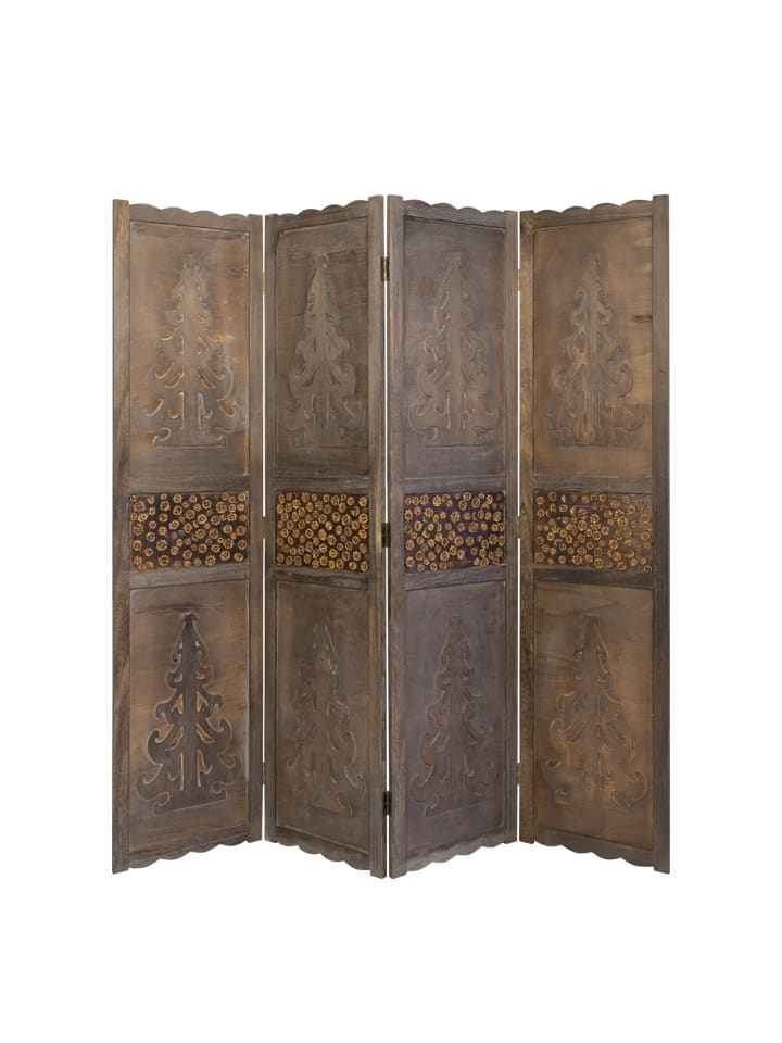 Homestyle4u 4-tlg. Paravent in Braun 160x170 günstig kaufen onesize