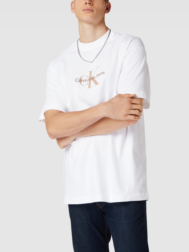 T-Shirt mit Label-Print Modell 'ARCHIVAL' in weiß