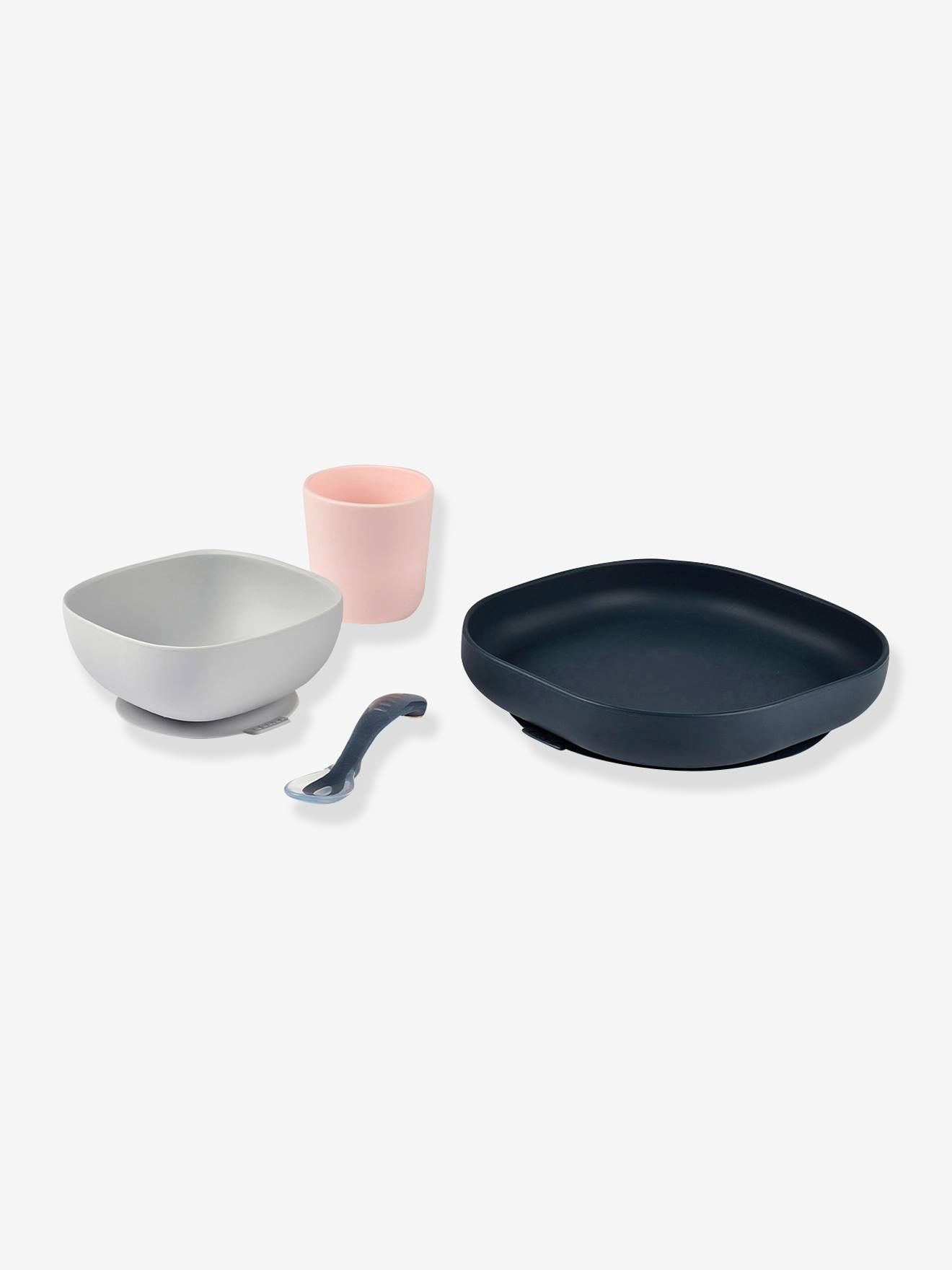Set vaisselle 4 pièces silicone BEABA bleu