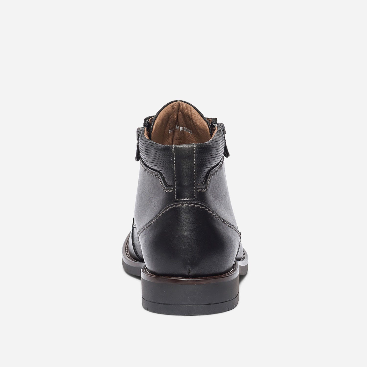Boots noir en cuir à lacet et zips