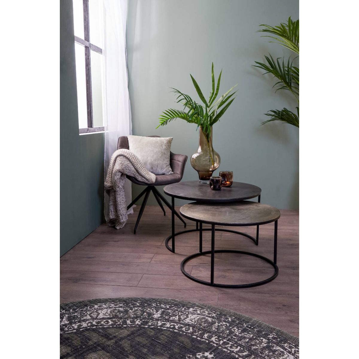 Trendhopper 2-Satz Couchtisch Claro Grau