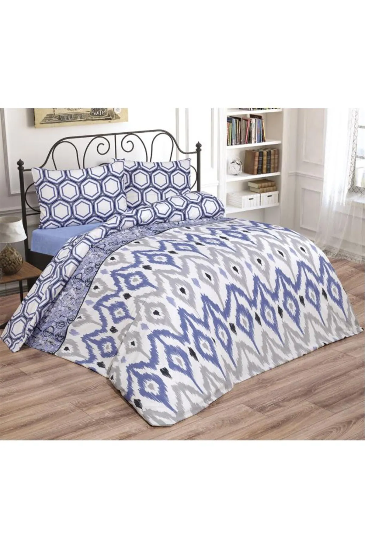 Çeyiz Diyarı  Cindy Bettwäsche-Set für Doppelbett, Blau
