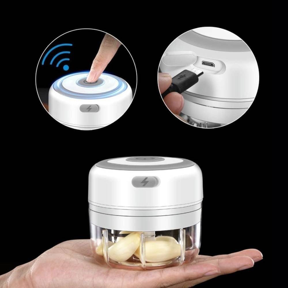 Blusmart Knoblauchpresse Mini Elektrischer Knoblauchzieher-Knoblauchschneider Gemüsewerkzeuge (1 St), 1, USB-Aufladung Küchenzubehör