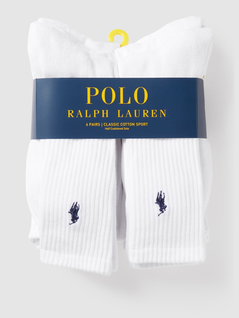 Socken mit Logo-Stitching im 6er-Pack in weiß