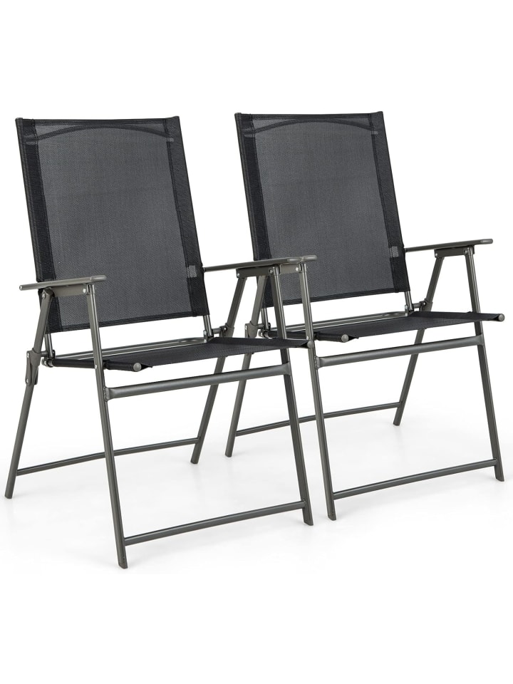 COSTWAY 2er Set Gartenstühle in Schwarz günstig kaufen onesize