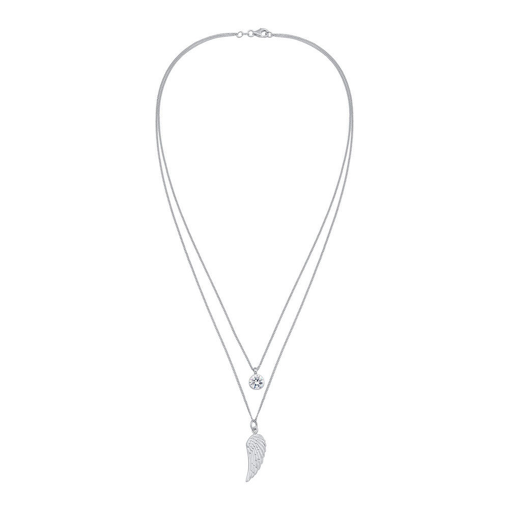 Elli Elli Collier Symbole d'Ailes de couche pour Femmes avec cristal en Argent Sterlin collier