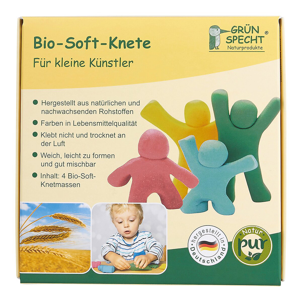 Bio-Soft-Knete 4 Farben