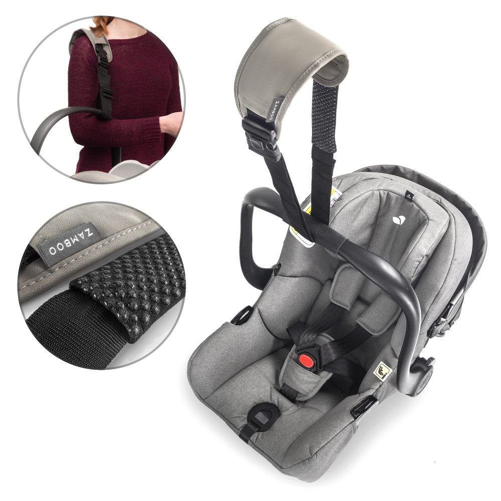 Zamboo Babyschale Grau, Tragegurt Babyschale - Universal Tragehilfe für Maxi Cosi