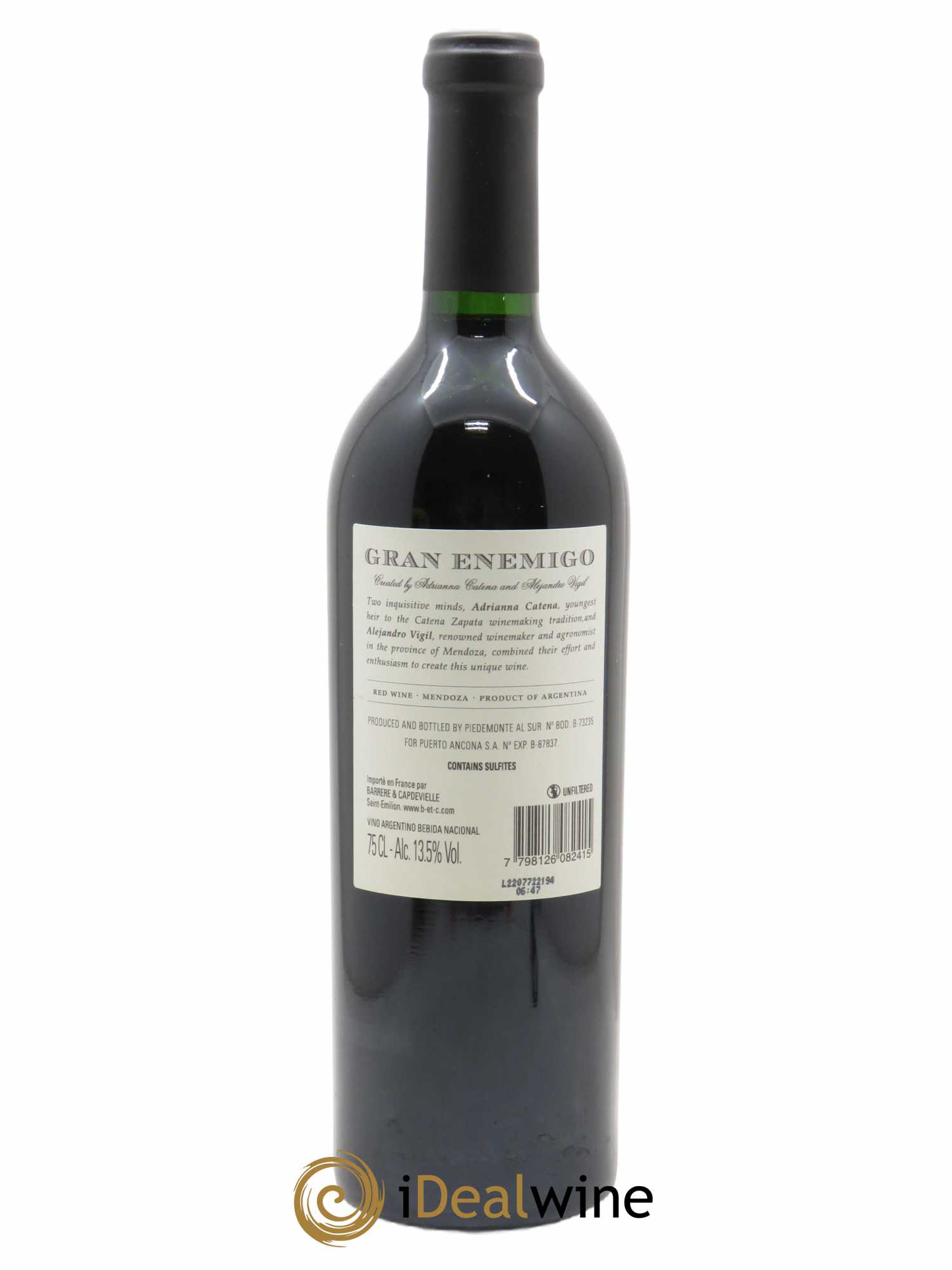 Mendoza Gran Enemigo El Enemigo  2018 - Lot de 1 Bouteille