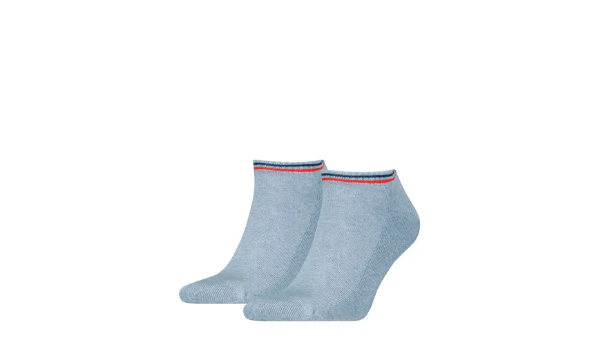 TOMMY HILFIGER Unisex TJ Sneaker Socken Iconic 2er Pack light blue melange