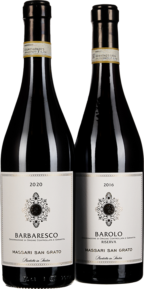 Massari San Grato 2er-Set Barolo Riserva 2016 & Barbaresco 2020 in Holzkiste