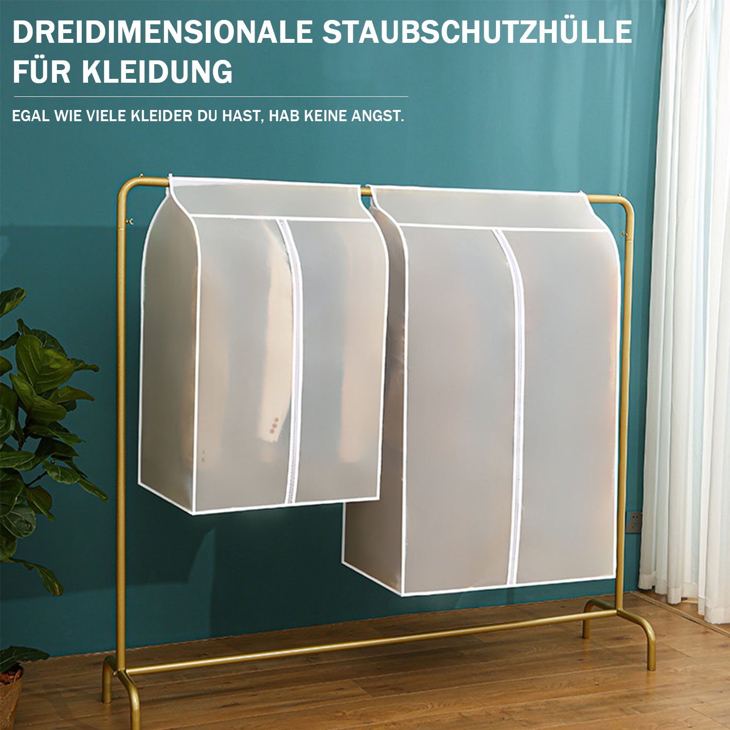 MAGICSHE Kleidersack 3D Hängende Kleidung staubdichte Abdeckung für Garderobe (1 St)