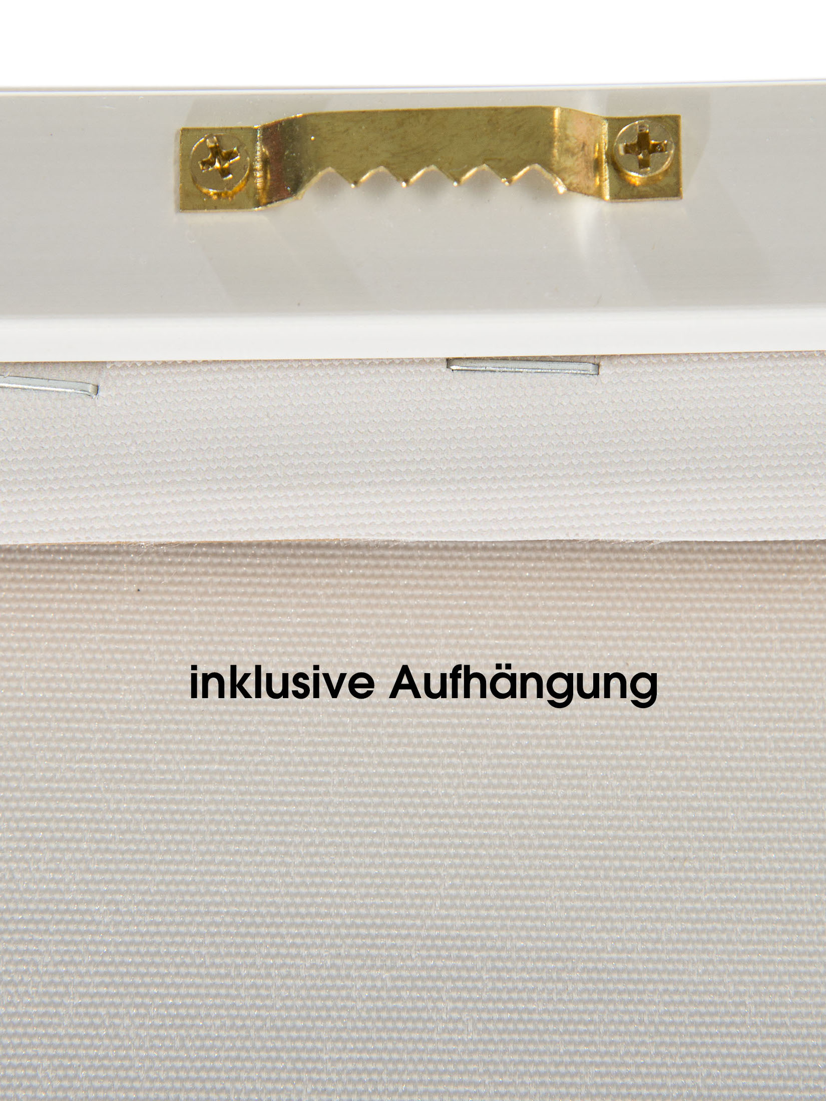 Theodora Leinwand-Druck-handbemalt, Beige/Weiss