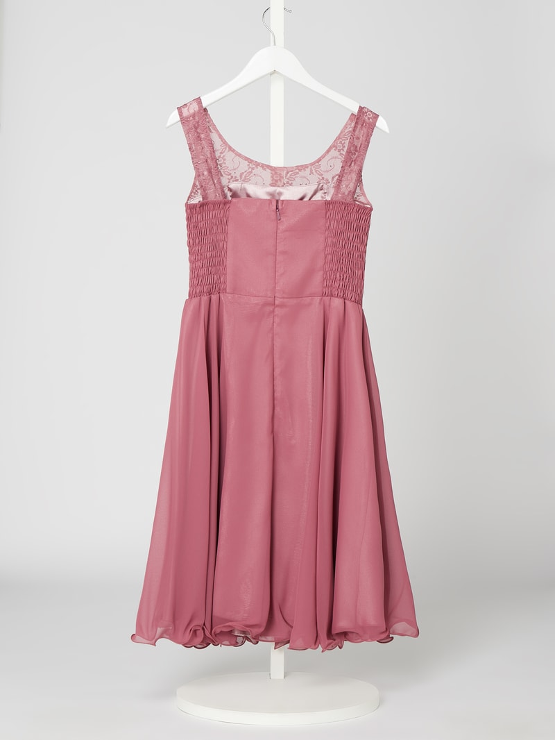 Kleid mit Ziersteinbesatz in mauve