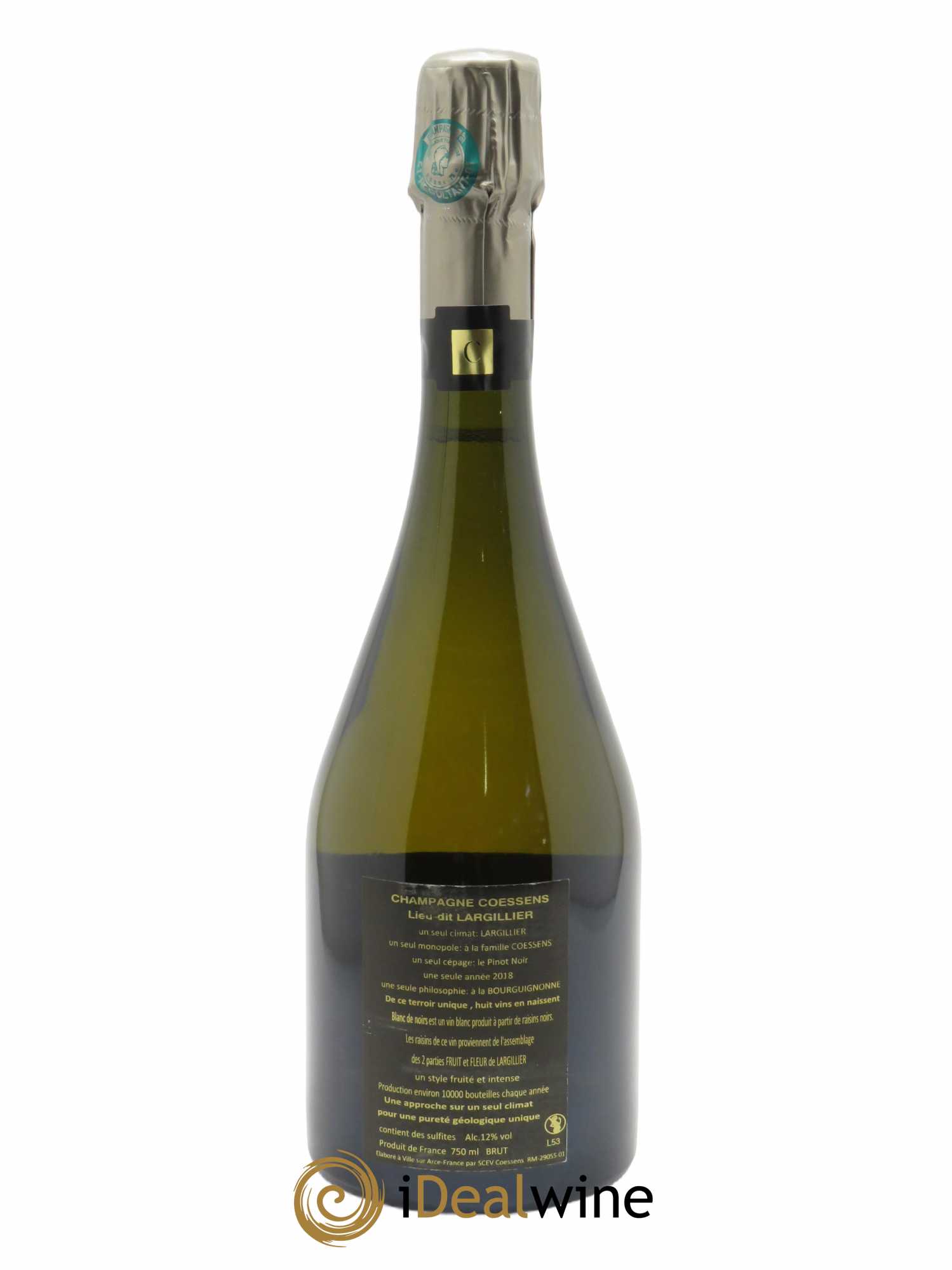 Largillier Blanc de Noirs brut Jérome Coessens  2018 - Lot de 1 Bouteille