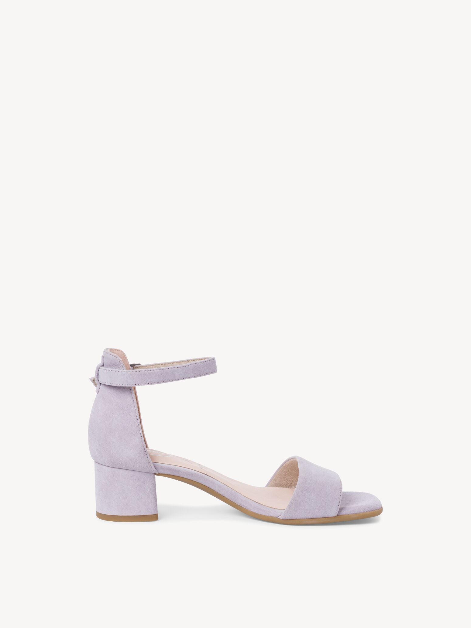 Sandale à talon en cuir - mauve
