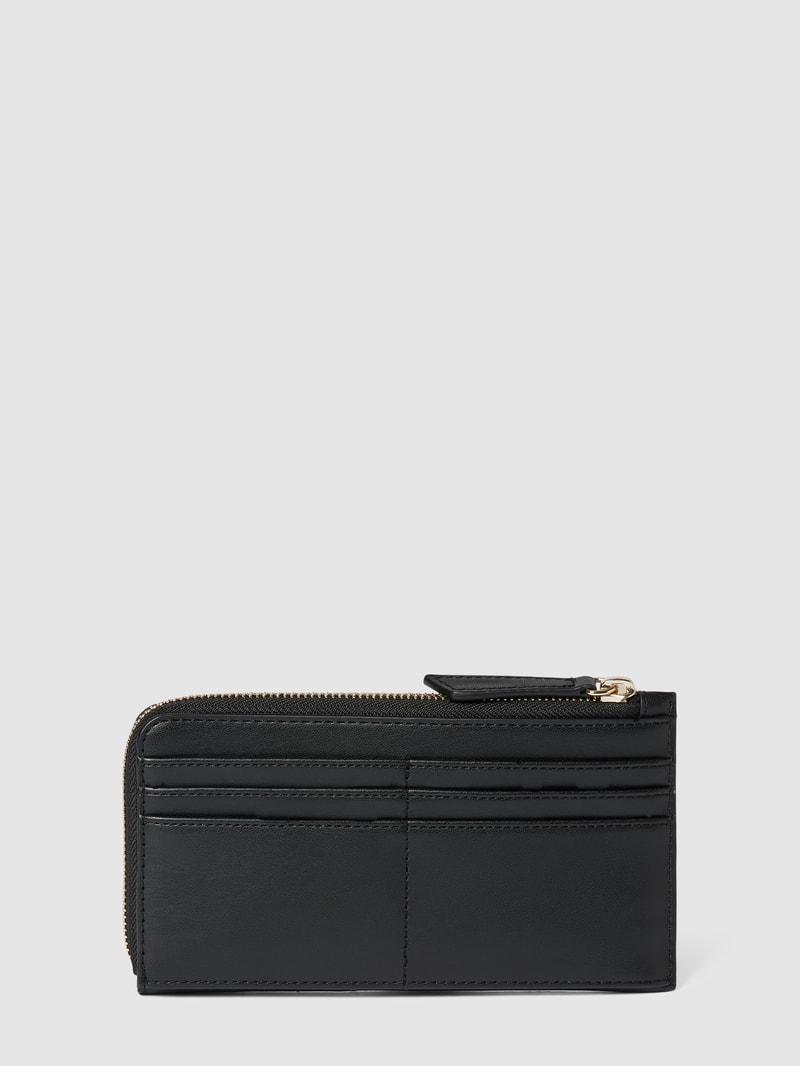 Portemonnaie mit Label-Applikation Modell 'FEMININE' in schwarz
