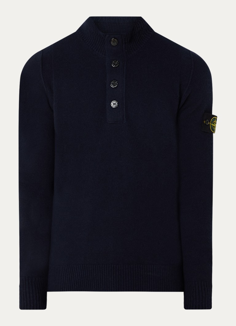 Πουλόβερ Stone Island 81155 από λεπτό πλεκτό μαλλί με λογότυπο