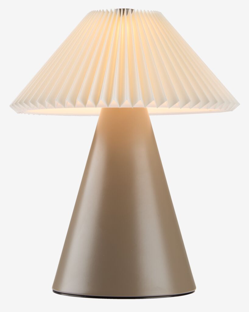 Lampa na baterie ESMUND ESMUND Ø17xH20cm brązowo-biała z timerem