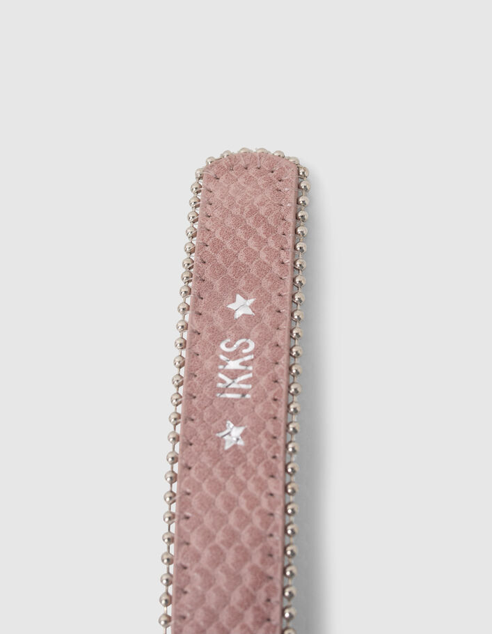 Ceinture rose ajourée coeurs et microbilles fille