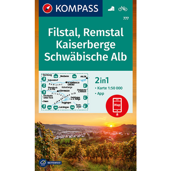 FILSTAL, REMSTAL, KAISERBERGE, SCHWÄBISCHE ALB 1:50 000 - Wanderkarte
